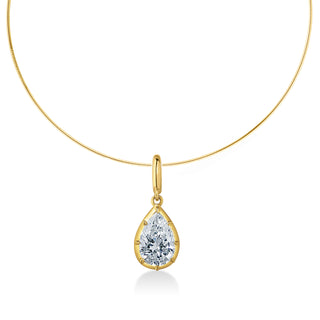 Georgian Pear Diamond Omega Necklace