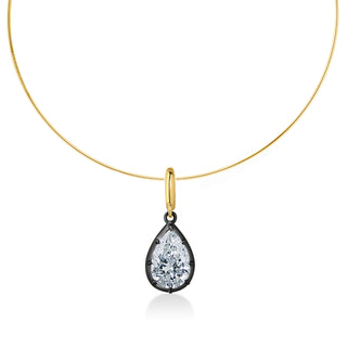Georgian Pear Diamond Omega Necklace