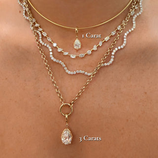 Georgian Pear Lab Diamond Pendant
