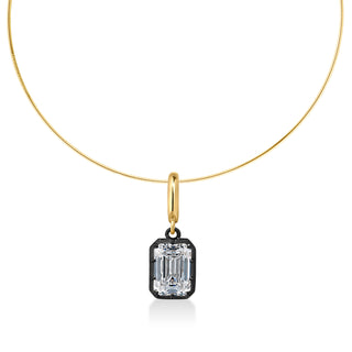 Georgian Emerald Cut Lab Diamond Omega Necklace