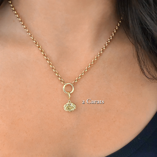 Georgian East-West Oval Yellow Lab Diamond Rolo Necklace