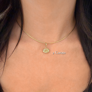 Georgian East-West Oval Yellow Lab Diamond Omega Necklace