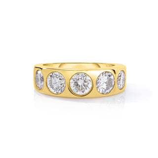 Five Stone Bezel Set Diamond Ring