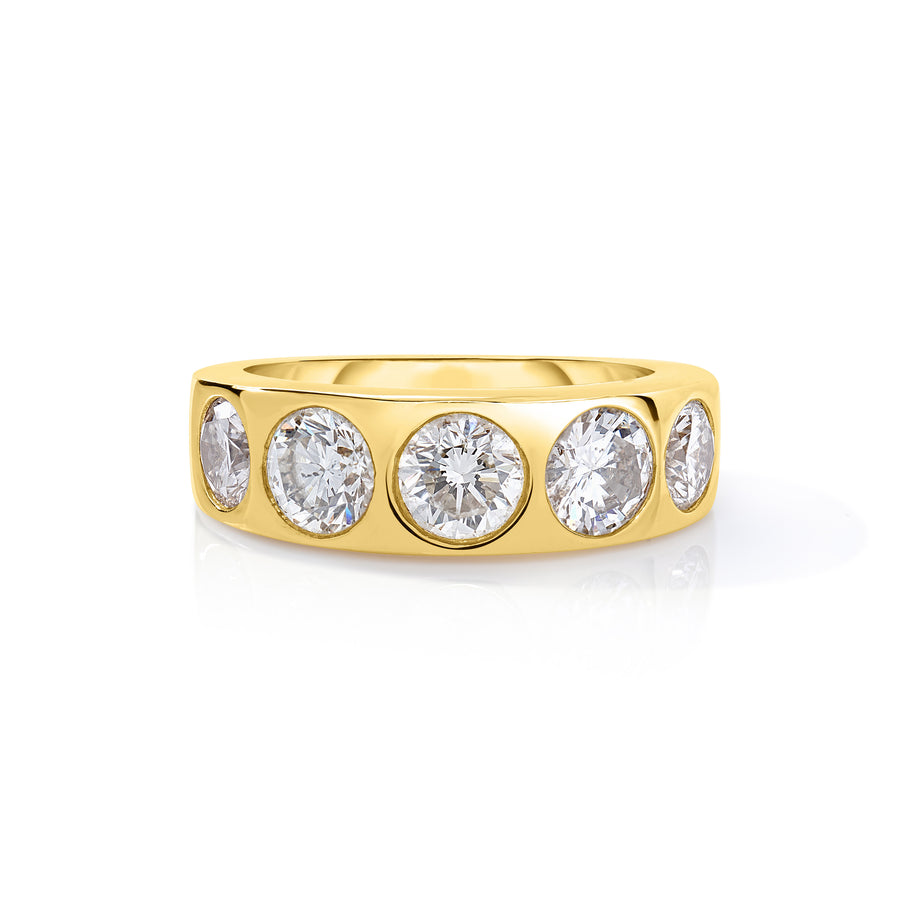 Five Stone Bezel Set Diamond Ring