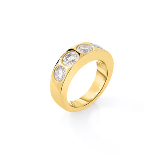 Five Stone Bezel Set Diamond Ring
