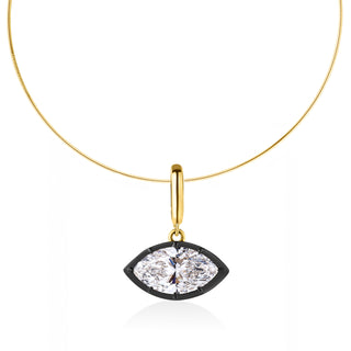 Georgian East-West Marquise Lab Diamond Omega Necklace