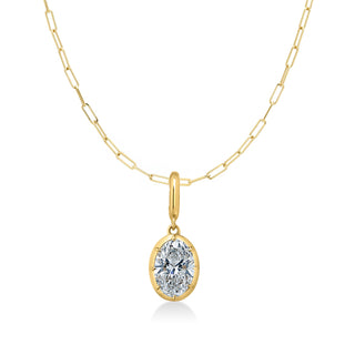 Georgian Oval Lab Diamond Paperclip Necklace