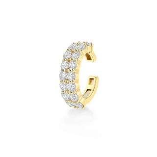 Round Lab Diamond Cluster Ear Cuff