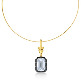 Georgian Emerald Cut Lab Diamond Omega Necklace