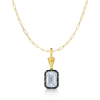 Georgian Emerald Cut Lab Diamond Paperclip Necklace
