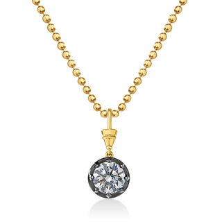 Georgian Round Lab Diamond Ball Chain Necklace