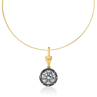 Georgian Round Lab Diamond Omega Necklace