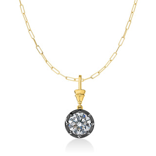 Georgian Round Lab Diamond Paperclip Necklace