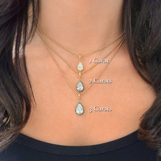 Georgian Pear Lab Diamond Pendant