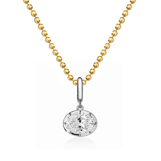 Georgian East-West Oval Lab Diamond Ball Chain Necklace