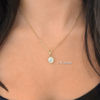 Georgian Round Lab Diamond Paperclip Necklace