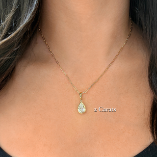 Georgian Pear Diamond Paperclip Necklace