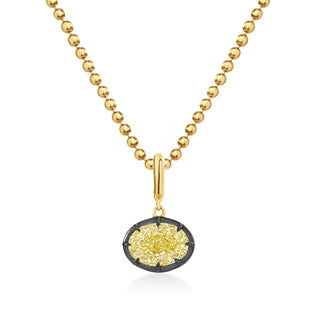 Georgian East-West Oval Yellow Lab Diamond Ball Chain Necklace