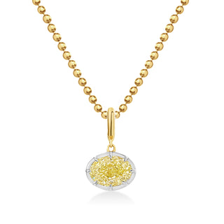 Georgian East-West Oval Yellow Lab Diamond Ball Chain Necklace