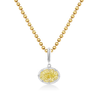 Georgian East-West Oval Yellow Lab Diamond Ball Chain Necklace