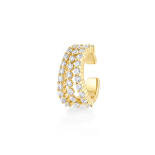Round Lab Diamond Triple Row Ear Cuff