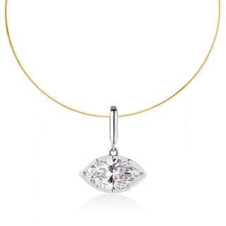Georgian East-West Marquise Lab Diamond Omega Necklace