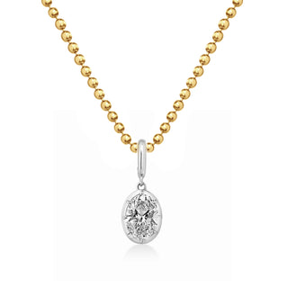 Georgian Oval Lab Diamond Ball Chain Necklace