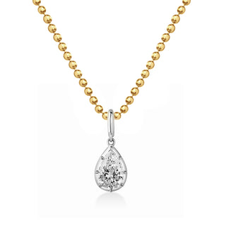 Georgian Pear Lab Diamond Ball Chain Necklace