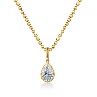 Georgian Pear Lab Diamond Ball Chain Necklace