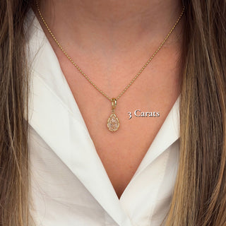 Georgian Pear Pink Lab Diamond Pendant