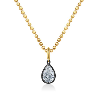 Georgian Pear Lab Diamond Ball Chain Necklace