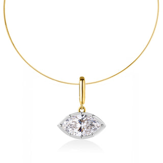 Georgian East-West Marquise Lab Diamond Omega Necklace