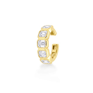 Bezel Emerald Cut Lab Diamond Ear Cuff
