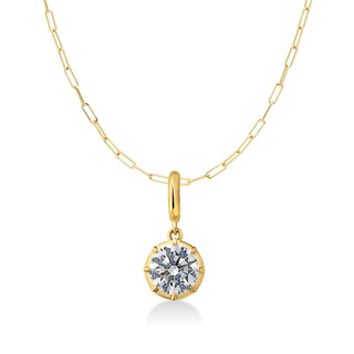 Georgian Round Lab Diamond Paperclip Necklace