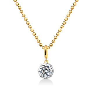 Georgian Round Lab Diamond Ball Chain Necklace