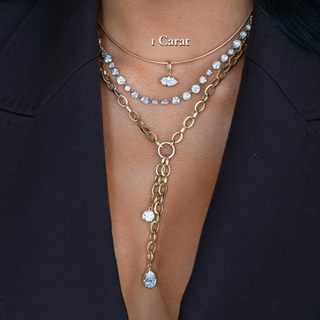 Georgian East-West Marquise Lab Diamond Omega Necklace