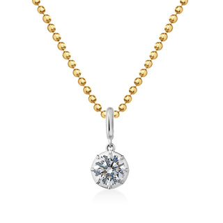 Georgian Round Lab Diamond Ball Chain Necklace