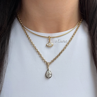 Georgian East West Marquise Lab Diamond Pendant