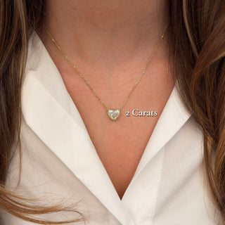 Bezel Heart Lab Diamond Solitaire Necklace