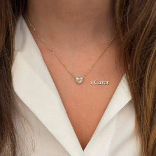 Bezel Heart Lab Diamond Solitaire Necklace