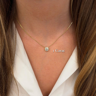 Bezel Round Lab Diamond Solitaire Necklace