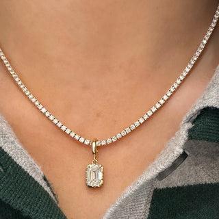 Georgian Emerald Cut Lab Diamond Pendant