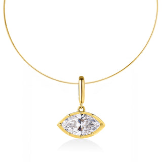 Georgian East-West Marquise Lab Diamond Omega Necklace