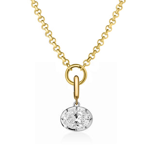 Georgian East-West Oval Lab Diamond Rolo Necklace