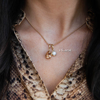 Georgian Round Lab Diamond Ball Chain Necklace