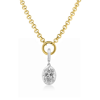 Georgian Oval Lab Diamond Rolo Necklace