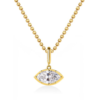 Georgian East-West Marquise Lab Diamond Ball Chain Necklace