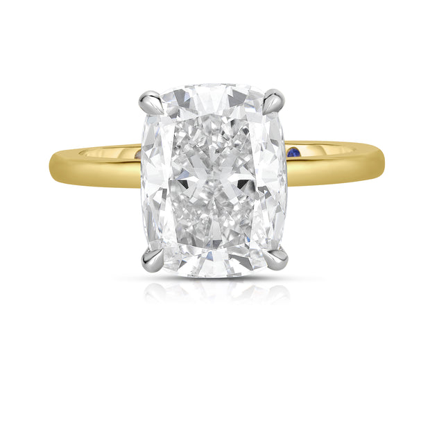 3.11 Carat Elongated Cushion Cut Diamond Engagement Ring