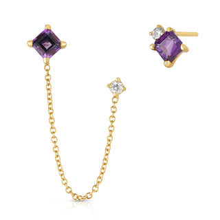 Purple Sapphire and Diamond Earrings
