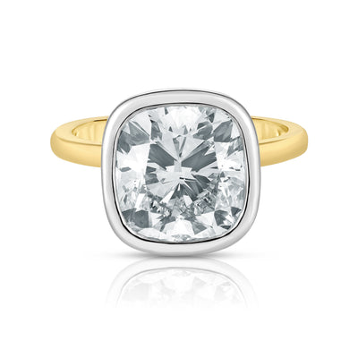 3 Carat Bezel Set Cushion Diamond Engagement Ring